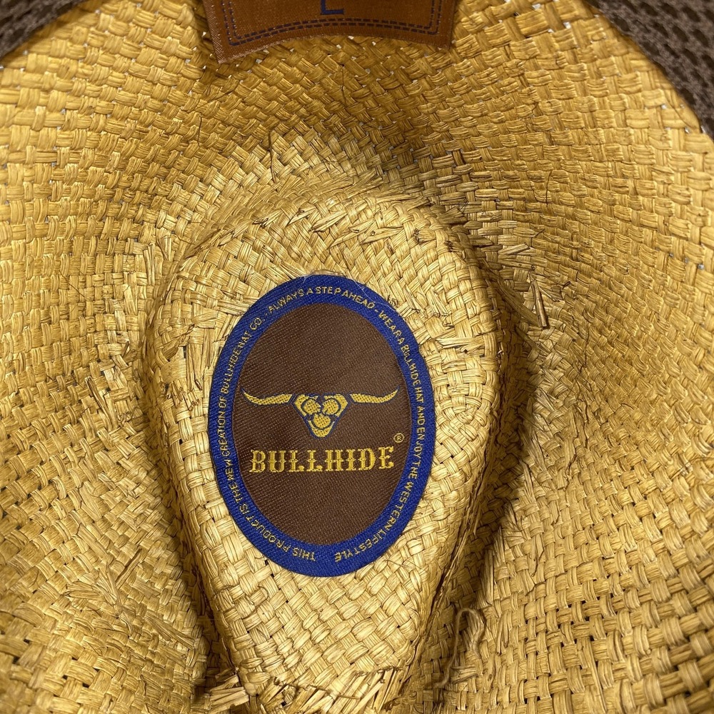 Bullhide Hat Cowboy Womens Large Beige Straw Platinum Collection Angel Wings - Picture 9 of 12